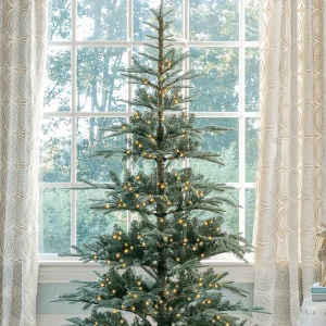 7-foot King Noble Fir Artificial Christmas Tree with 500 Warm White LED Lights